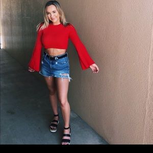 Red Cropped Sweater